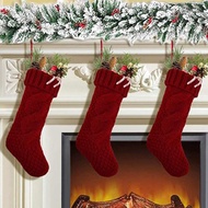 [Idea]Knitted Christmas Stockings Hanging Stocking Christmas Gift Bag For Family