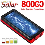 Solar Power Bank 80000mAh Portable Large capacity Phone Fast Charging External Battery Pack Powerbank Outdoor Travel Ch