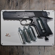 Rosman CO2 Revolver Pistol Metal Plaque Painting Tin Sign