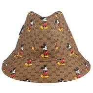 【GUCCI 古馳】迪士尼米奇防水帆布漁夫帽(M/頭圍 58 cm)