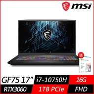 (M365組合) MSI微星GF75 10UEK 17.3吋電競筆電(i7-10750H六核/RTX3060 6G獨顯/16G/1TB PCIe SSD/Win10)