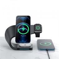 ion - MagSafe 4合1 28W 總輸出磁吸無線快速充電座,專用於iPhone 13/12 系列手機,Apple Watch,Airpods 2/Pro,Android 支援Qi無線充電手機/耳機