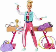 ▶$1 Shop Coupon◀  Barbie Gymnastics Playset: Barbie Doll with Twirling Feature, Balance Beam, 15+ Ac