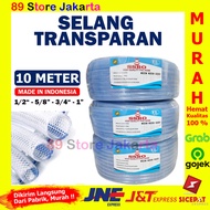 SELANG AIR BENANG TRANSPARAN / SELANG AIR SERAT BENANG TEBAL / SELANG AIR 1/2 5/8 3/4 1 INCH 10 METER
