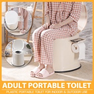 House of EQA Portable Toilet Bowl for Adult Arinola Pot Kubeta Mobile Toilet Urinal Chair for Adult Senior Pregnant Extra Strong Durable Support Anti-Slip Strip Clean Toilet Bowl Slow Drop Toilet Lid Easy Carry Indoor Travel Outdoor Camping Toilet