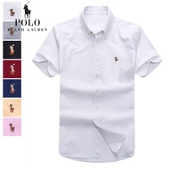 7 Warna Asal Ralph Laurens Putih Pendek-Lengan Baju Lelaki Lelaki Tinggi-Akhir Perniagaan Formal Saiz Besar Slim trend Oxford Berputar Pauls Separuh Lengan Baju Baju Kemeja Gaya Bisnes Biru Lelaki Baju