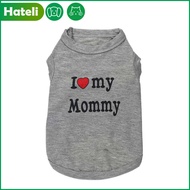 HATELI เสื้อผ้าสัตว์เลี้ยงเสื้อผ้าสุนัขเสื้อผ้าแมวผ้าฝ้ายใหม่เสื้อผ้าสัตว์เลี้ยงน่ารักพ่อแม่เสื้อกั๊กสัตว์เลี้ยงสุนัขขนาดเล็ก