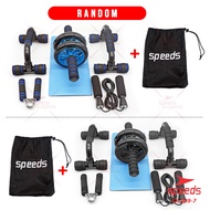 SPEEDS Handgrip Ab Wheel Ab Roller Alat Push Up Set Alat Fitness Gym Double Wheel 009-7