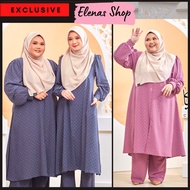 💖 ES Zakiya Jubah Muslimah Plus Size Hasnuri Baju Set Seluar Saiz Besar Abaya Dress Umrah Hitam 50 52 54 [3xl/4xl/5xl]