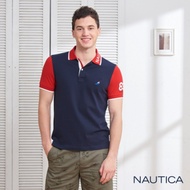 Nautica造型領短袖POLO衫-深藍