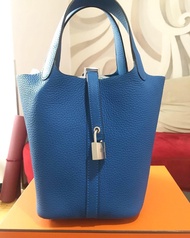 【訂金$2,000】全新 HERMES 愛馬仕 手袋 PICOTIN 18 7Q 手提包 菜籃子 藍色