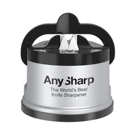 AnySharp Knife Sharpener (Silver) (Sharpens Cerrated/ Carbon steel/Hardened steel knives/ Pocket knives/ Multitools &amp; more! )