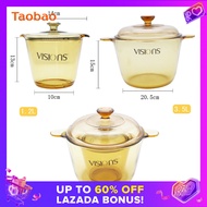 American Corning Crystal Color Visions Cookware Pot VS-35/3.5L Saucepan Amber Glass Pot Soup Pot Porridge Pot Authentic Special Offer