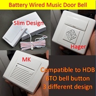 Battery operated wired door bell MK Hager door bell button/HDB BTO compatible door bell/Easy DIY