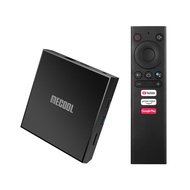 MECOOL KM6 DELUXE Smart Android 10.0 TV Box UHD 4K Media Player Amlogic S905X4 4GB/32GB 2T2R 2.4G/5G Wi-Fi Voice Remote Control Goo-gle Certificated AV1 H.265 VP9 Decoding BT5.0