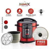 MMX Pressure Cooker Marble Pot Rice Cooker 15 in 1 with Rendang Function (6L) MMXYBD6-114SR/SB-MC+GL