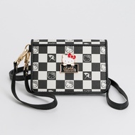 Kitty聯名 - Arnold Palmer - 證件套附手挽帶與頸掛繩( Checkerboard系列 - 黑色