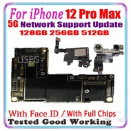 จัดส่งฟรีต้นฉบับสำหรับ Iphone 12 Pro Max เมนบอร์ดที่มี ID ใบหน้า512GB 256GB 128GB สำหรับ Iphone 12 Pro Max เมนบอร์ด5G สุทธิ