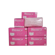 Medimask | หน้ากากอนามัย 3 ชั้น เกรดทางการแพทย์ สีชมพู (50 ชิ้น/กล่อง)