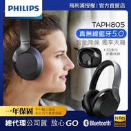 【Philips 飛利浦】頭戴式無線抗噪藍芽耳機(TAPH805BK)