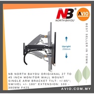 NB North Bayou Original 27 to 45 inch Monitor TV Single Arm Wall Mount Bracket F425