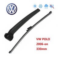 Rear Windshield Wiper Blade With Arm Set Fit For VW Polo 2006-ON 330mm