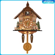 [Ahagexa] Cuckoo Clock, Wall Clock Vintage Wooden Cuckoo Tree House Clock for Bedroom Decoration