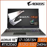 技嘉 AORUS 15G KB 15吋電競筆電(i7-10875H/RTX2060/16G/512G SSD/240Hz)