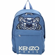 KENZO Tiger Canvas 大款 老虎刺繡圖騰帆布後背包(藍灰色)