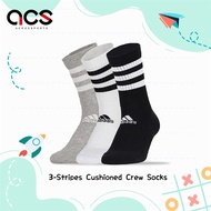 adidas 襪子 3-Stripes 童襪 中筒襪 三雙入 加厚底 三色 愛迪達 三線 【ACS】 DZ9345