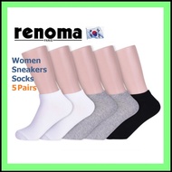 [RENOMA Women's Casual Socks 5 Pairs] RENOMA Socks Women Socks Cute Sock Korean Socks Cotton Ankle Socks Korea Women Sock Woman Socks Sneakers Socks REWS