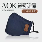 【AOK】防空汙(防PM2.5)布面口罩/片深藍-S
