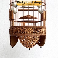 Bamboo Birdcage, Puteh bird cage - Squirrel design (See through)