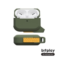 bitplay AirPods Pro 矽膠抗震機能撞色全方位保護套(附可拆掛鉤)-Green綠