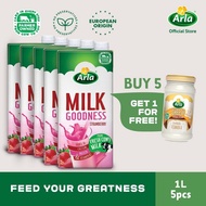 Milk bath body wash whitening Milk powder container with scoop Milk pitcher for latte art Arla Strawberry Milk 1L 5-Pack