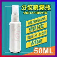 酒精分裝罐 HDPE材質50ML噴霧瓶 不透光白色噴壓瓶 可裝次氯酸水抗菌液75%酒精漂白水消毒乾洗手清潔劑 1號 2號