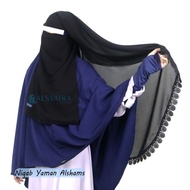 Alsyahra Exclusive Niqab Yemen Al Shams Chiffon Silk Jetblack