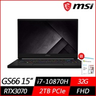 (M365組合)MSI微星GS66 10UG 15.6吋電競筆電(i7-10870H八核/RTX3070 8G獨顯/32G/2TB PCIe SSD/Win10)