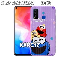 3D Case VIVO Y30 Y30i Y50 Softcase Karakter Elmo Cookie Monster White And Purple