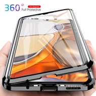 เคสโทรศัพท์มือถือ Xiaomi แบบแม่เหล็ก360 °,เคสกันกระแทกโลหะสองด้านดูดติดกันชนสำหรับ Xiaomi 11 T Pro 5G 9 Mi11t 9A Mi 11 T Pro 5G Redmi 10 Note 10 Pro 10S 9 9C 9T 10T Pro X3 PRO X3 NFC F3