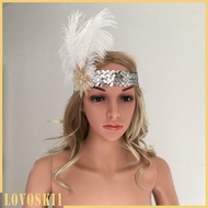 Feather Headpiece Flapper Headband Sequin Fascinator Gatsby Lady Fancy Dress