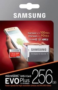 Samsung 三星 EVO Plus Micro SD SDXC Memory Card 記憶卡 256GB送 SD Adapter 轉接卡