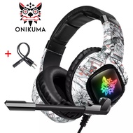 ONIKUMAหูฟังเกมพร้อมไมโครโฟนและไม่มีเสียงรบกวนหูฟังสำหรับเล่นเกมที่มีไฟLedสำหรับแล็ปท็อปโทรศัพท์มือถือPS4พีซีเอกซ์บอกซ์ONIKUMA K19