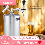 [Ready]Granty 5L Mini Stainless Steel Keg with Faucet Pressurized Beer Keg