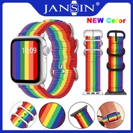 สายนาฬิกาข้อมือ Rainbow Nylon 38mm 40mm 42mm 44mm For Apple Watch Series 5 4 3 2 1 Bracelet Watch Strap