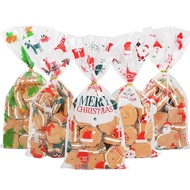 50Pcs Christmas Tree PVC Bags, Transparent Christmas Gift Bag, Candy and Cookie Wrapping