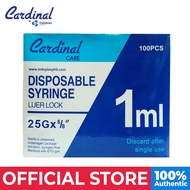 Indoplas 25G Cardinal Care Disposable Syringe Luer Slip 1ml Box of 100