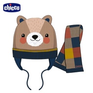 chicco-松鼠森林-羊毛混紡造型針織帽+圍巾配件組-熊