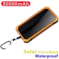 Solar Power Bank 80000 mAh Charger Power Bank Outdoor Portable Charging Power Bank Suitable for iPhone Laptop