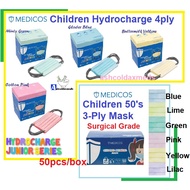 [Shop Malaysia] medicos children (kids) 3 ply surgical mask 50s/or medicos hydrocharge junior 4-ply 50s